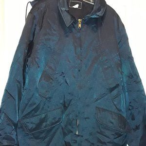 Workwear mens blue coat with removable hood size L